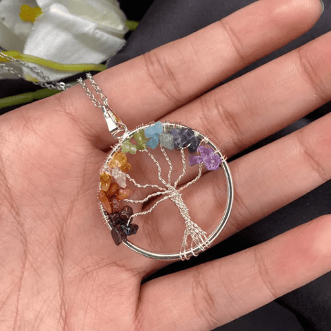 Tree of Life Semi Precious Stones Necklace